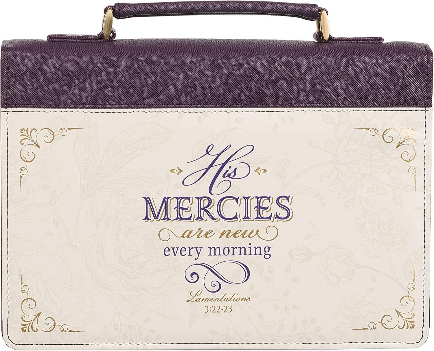Christian Art Gifts Dark Purple Fashion Bible Cover for Women: Mercies are New