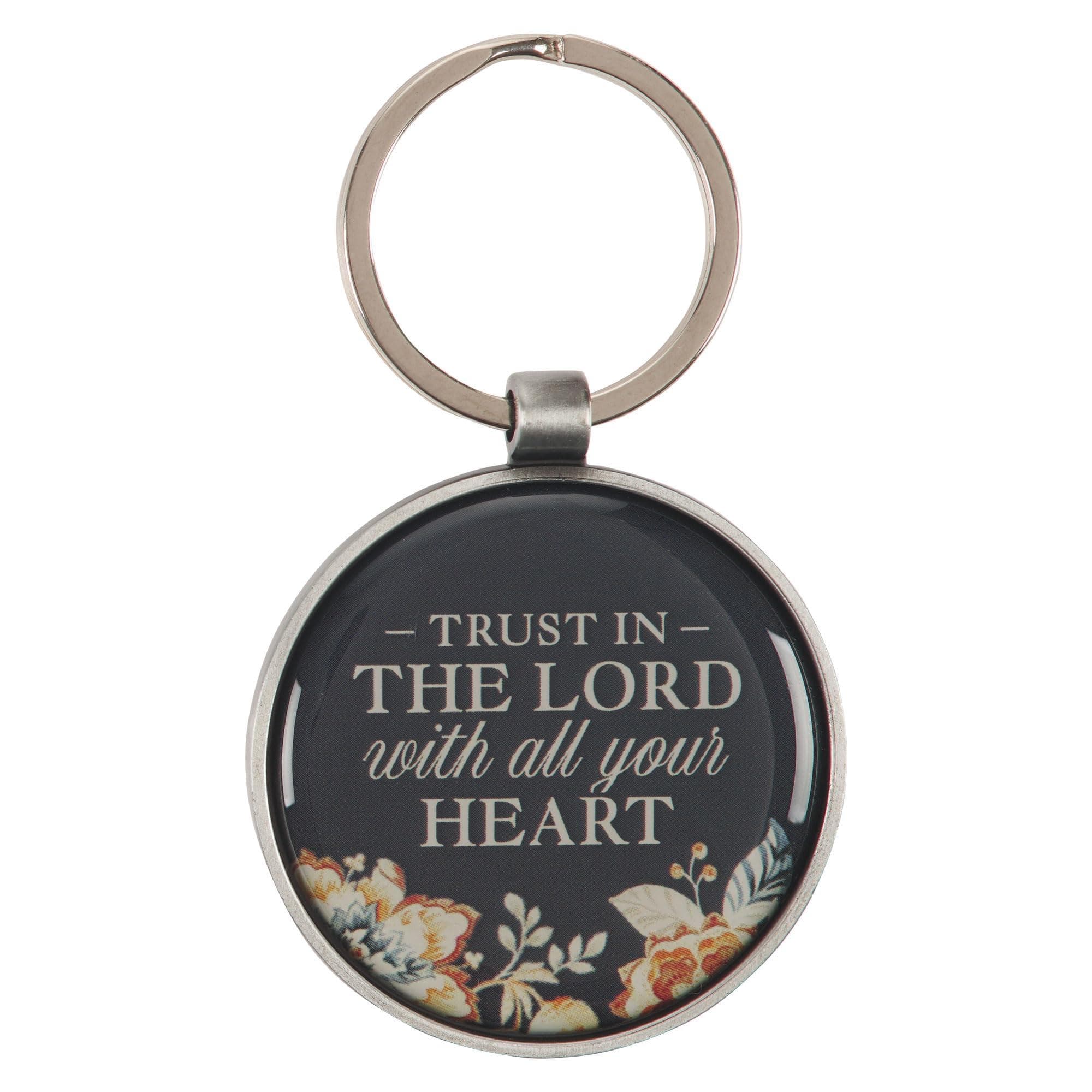 Christian Art Gifts Inspirational Scripture Keychain in Tin for Women: Trust in the Lord Bible Verse Accessory for Keys, Keyrings, Backpacks